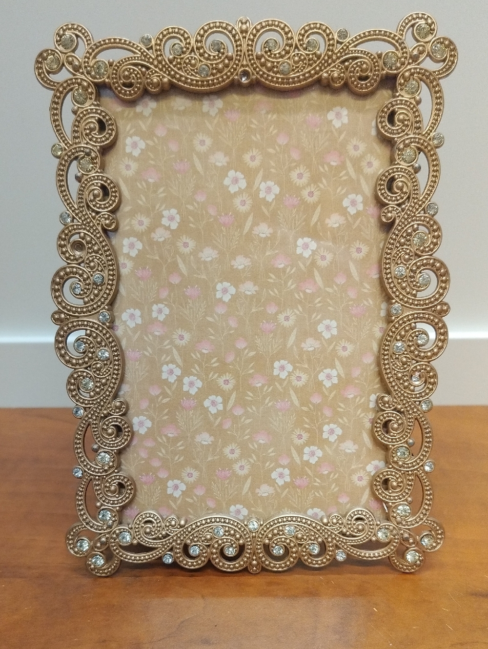 Parisian Home Ornate Brownish Gold Decorative Metal Photo Frame - 4x6"